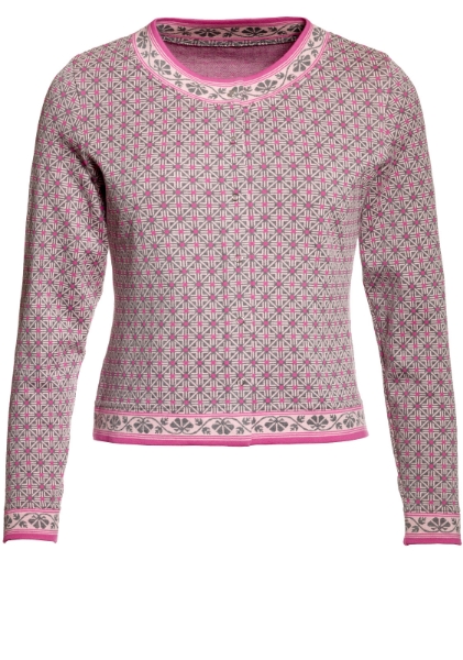 Bomullskofta Rusett Milena grå rosa
