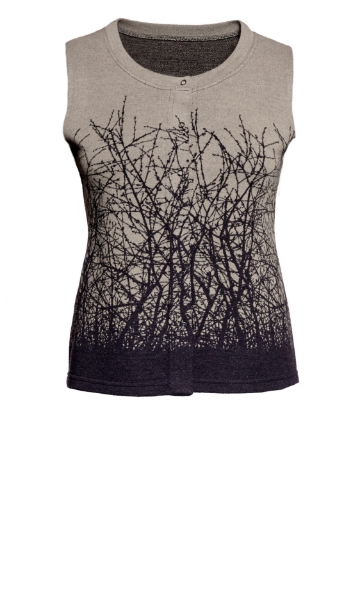 Ullväst Rebecka Körsbär beige svart