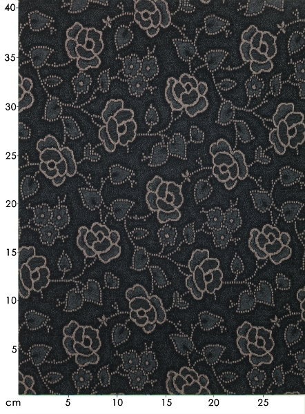 Jerseytyg Florall Svartgrå