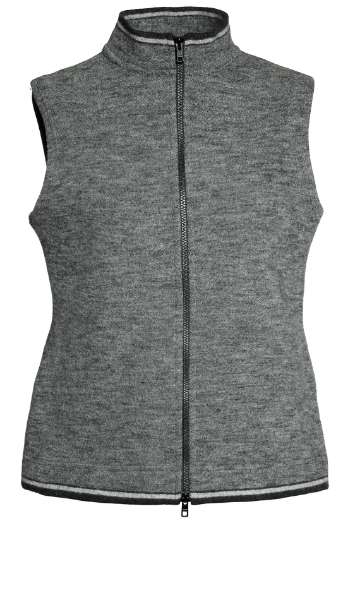 Väst i filtad ull Melange randkant grå