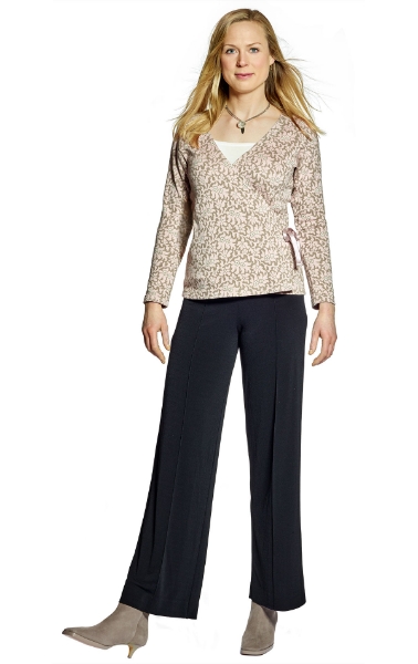 Omlottkofta i bomull Odetta rosa/mullvad