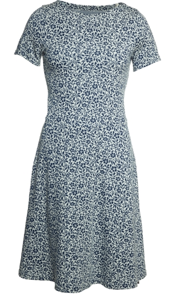 Bomullsklänning Vinca vitblå