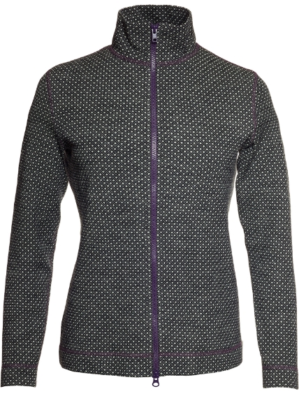 Ullkofta Dam Kirsti Lilla ruter svartvit